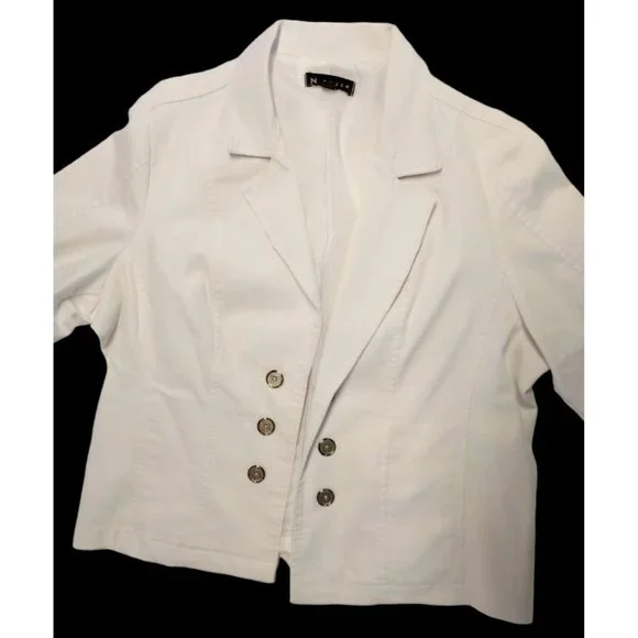 N Touch White Dress Jacket Blazer with Silver Buttons Size XL - Picture 1 of 2